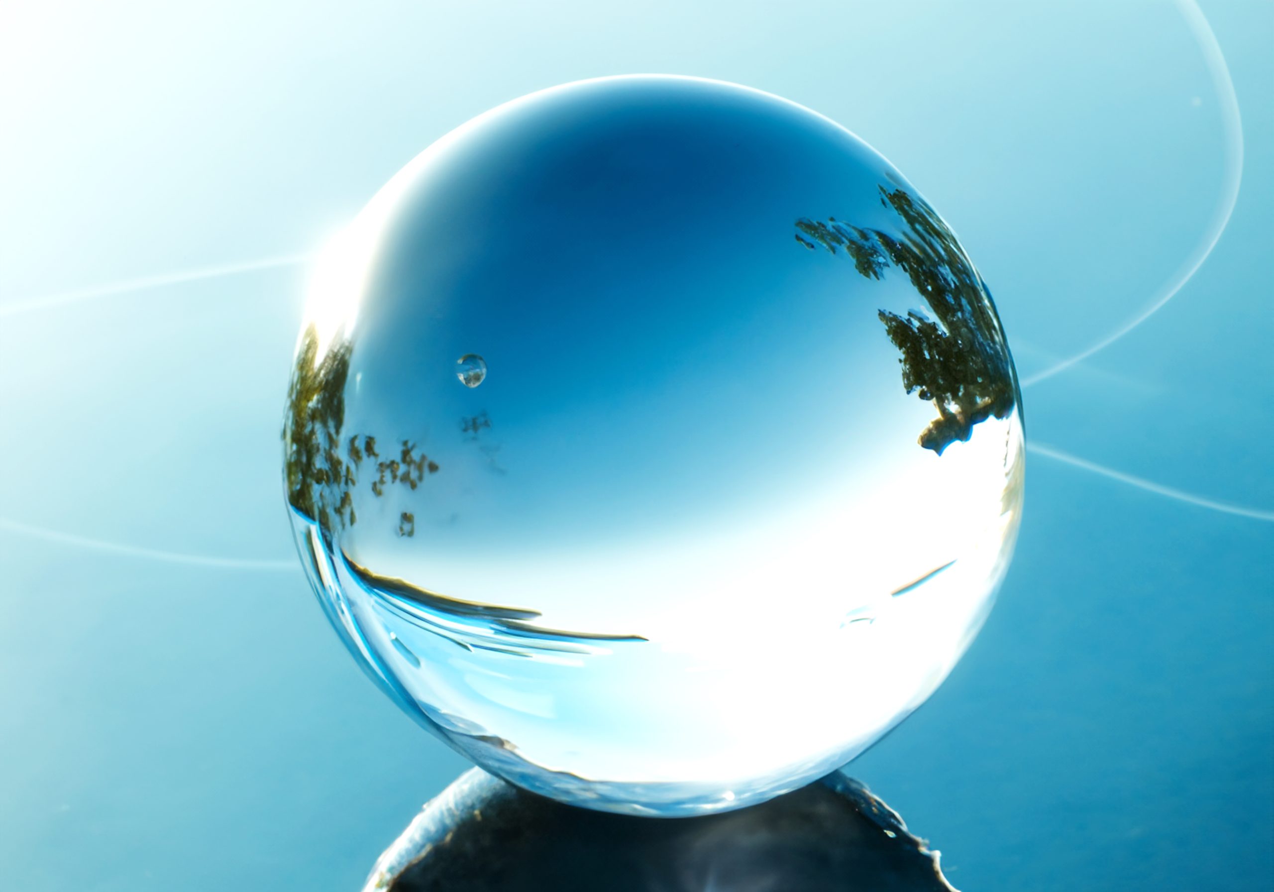 水とバブル　透明感クリアな水滴　ブルー8